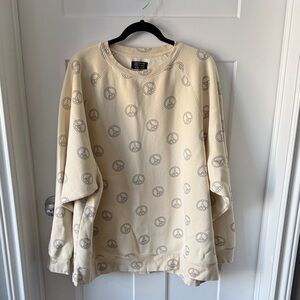 Brunette The Label Beige Peace Symbol Sweater